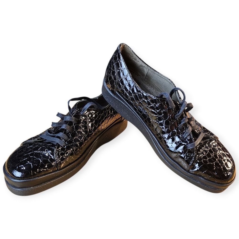 🖤 B.A.R Lace-Up Sneakers – Black Snake Embossed Leather 🐍✨